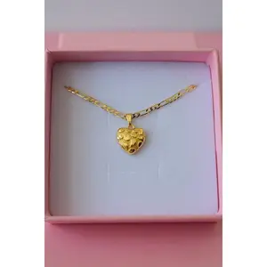 18k Gold Plated Nugget Heart Necklace