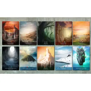 Full Art MTG Dual Lands - Proxy - 10 Unique Cards for Play Testing Commander Cube Drafts - Unbranded Mint Condition Cards