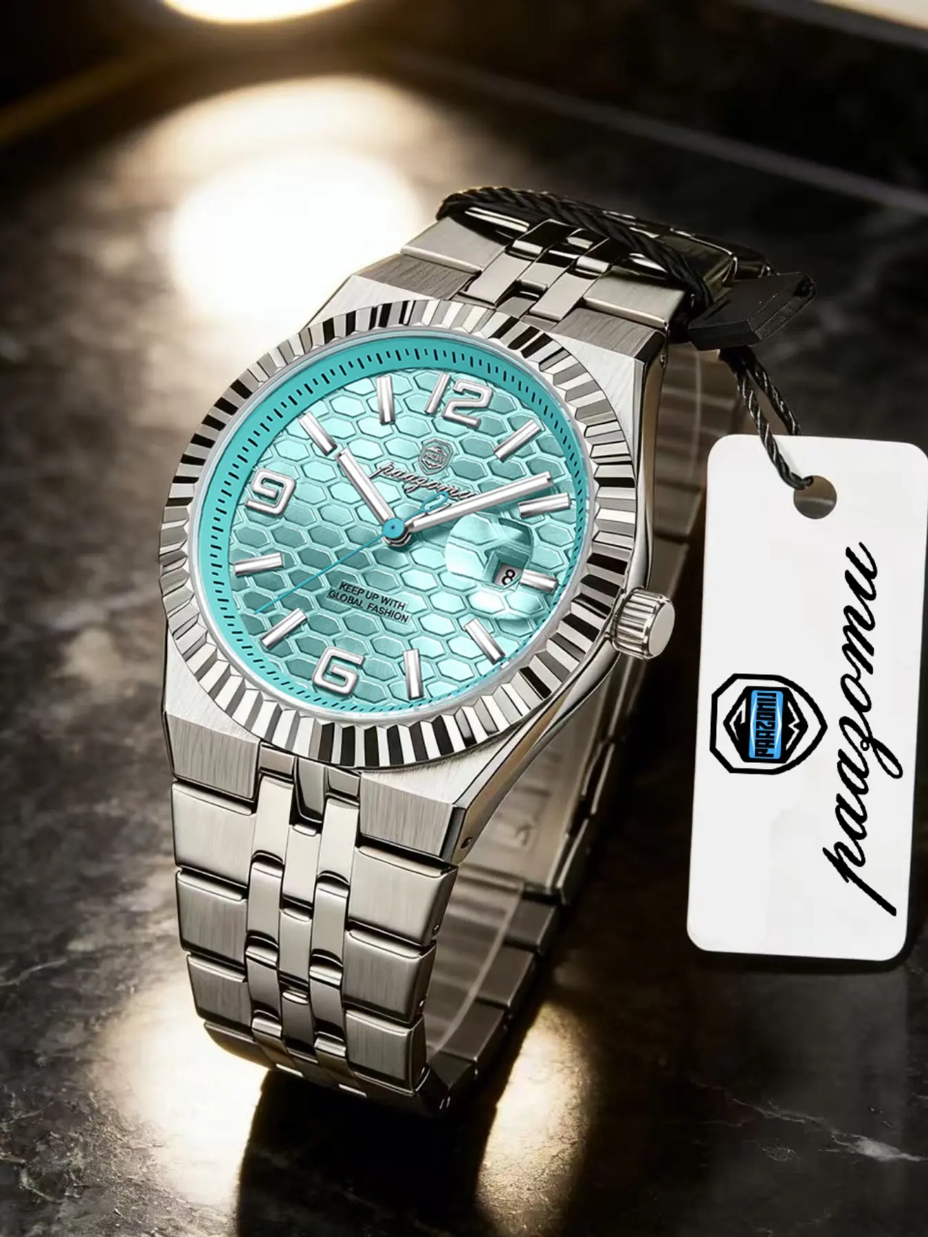 Men's Classic Quartz Watch, Silver Color Dial, 50m Waterproof, Calendar Date, Elegant Fashion, All Seasons Use, Analog Watch