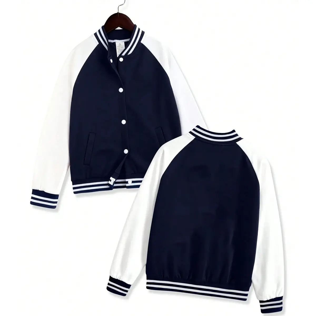Holafish Kids Baseball Jackets Casual Varsity Jacket School Bomber Jackets 3-10 Years Soft Breathable 100% Polyester Comfort Fit with Side Pockets