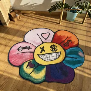 Creative Fun Pattern Irregular Carpet, Soft Non-Slip Washable Multicolor Rug for Bedroom Living Room Balcony Study Hotel