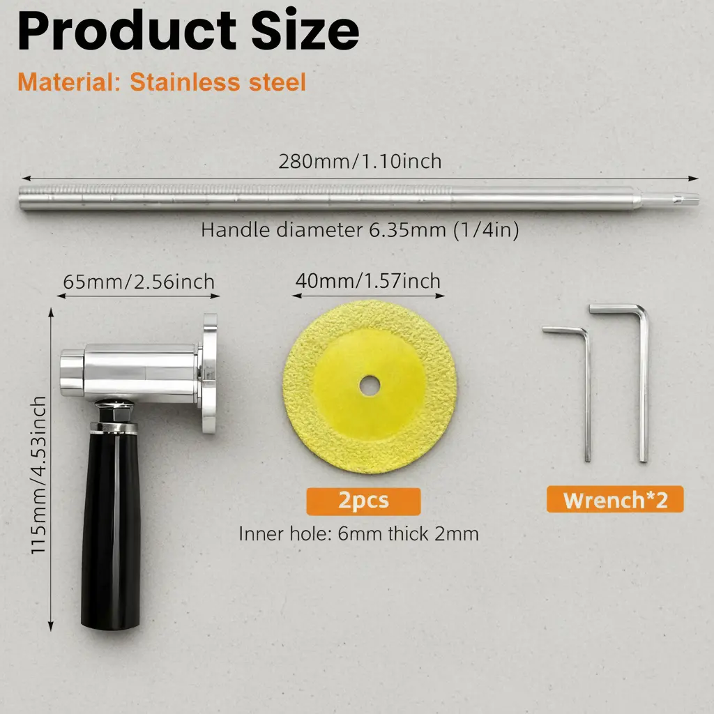 esynic PVC Pipe Inside Cutter with Diamond Grit Cutting Wheel & 7 Inch Adjustable Depth 1/4 Inch Hex Shank Compatible with Impact Drivers and Drills