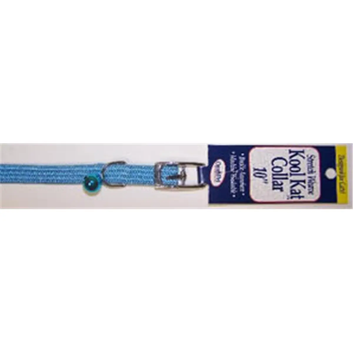 Omni Pet No.38SNB Snag-Free Kool Kat Nylon Cat Collar, Light Blue, 0.37 in x 10 in, Gold Tone Hardware, Bell, ID Attachment (Model 445-38114)