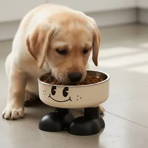 Food-Grade Stainless Steel Elevated Pet Bowl - Anti-Tip Non-Slip Detachable, Easy to Clean with Pet Neck Protection