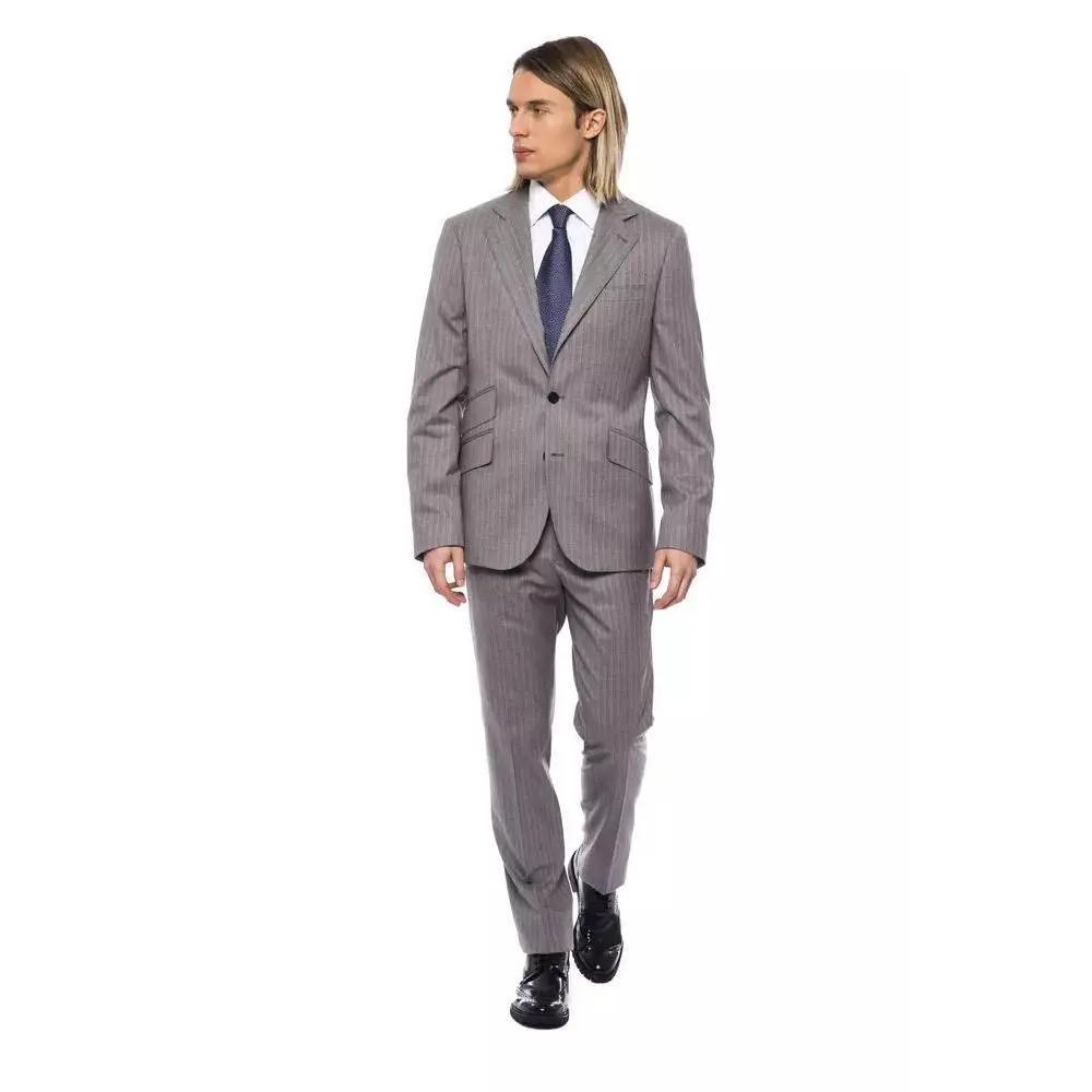 Billionaire Italian Couture Gray Wool Suit