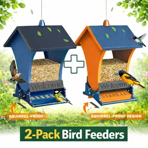 [Mother's Day Gift]Wildpark 2 PACK Squirrel-Proof Bird Feeders – Durable, Vibrant Orange, Perfect for Cardinals & Chickadees – Ideal Gift for Bird Lovers, Moms & Grandmas