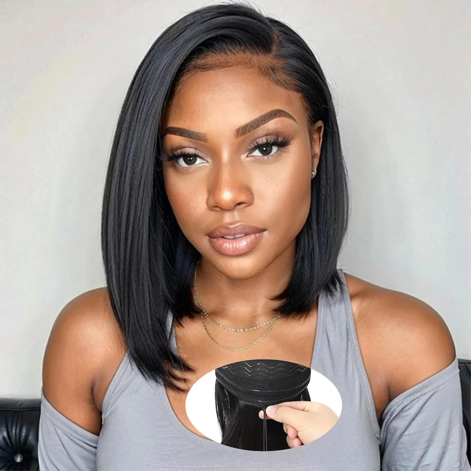 Idoli 13×4 Human Hair  Bob Straight Wig 3-Color Lace Front Wigs For Summer
