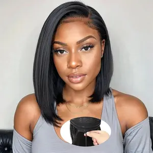 Idoli 13×4 Human Hair  Bob Straight Wig 3-Color Lace Front Wigs For Summer