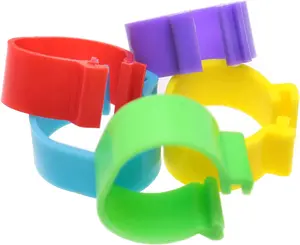 Mutai 16Mm Chicken Identification Band 50PCS 16Mm 5Color Plastic Poultry Chickens Ducks Leg Rings Clip-On round Tags Poultry Identification Bands