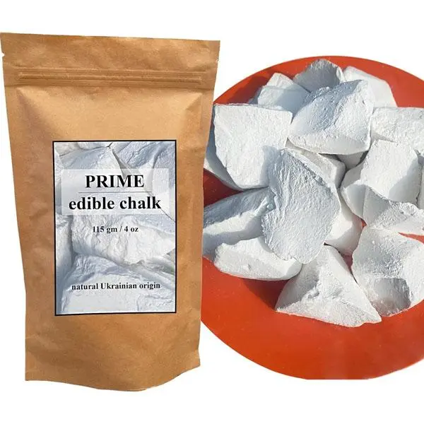 🔥 HOT SALE 51% OFF | Prime Edible Chalk – Natural Crunchy White Chalk Chunks for Eating, Pica Cravings & ASMR – Pure Ukrainian – Eco Kraft Packaging – 4oz (115g)