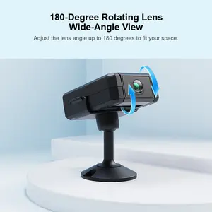 Mini Wireless Security Camera for Home, 2K WiFi Indoor Camera with 180-Degree Rotating Lens, Motion Detection, Night Vision, Remote Viewing