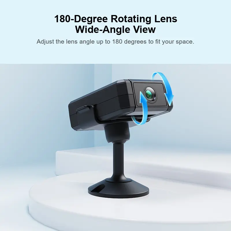 Mini Wireless Security Camera for Home, 2K WiFi Indoor Camera with 180-Degree Rotating Lens, Motion Detection, Night Vision, Remote Viewing