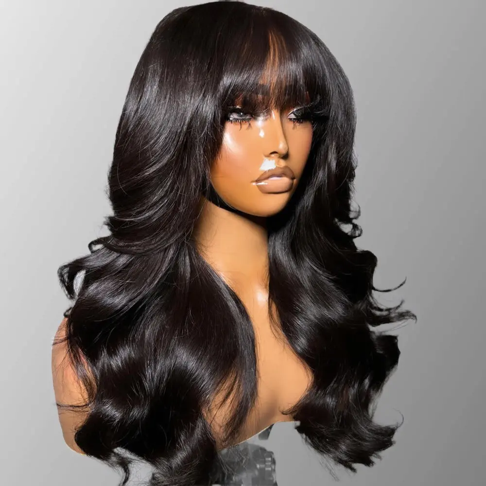 Jessie's Wig [Ada] Drawstring Pull Go Wig Body Wave Glueless Wig With Bangs 13x5 Pre Cut Lace Human Hair  #SummerWins #DealsForYouDays