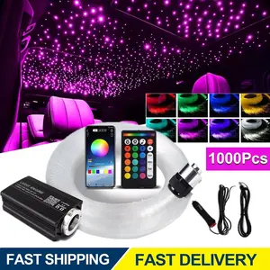 1000PCS Car Roof Star Light Headliner Kit, RGBW Fiber Optic Twinkle Ceiling Lights, Luxury Atmosphere Lighting for Auto, Home, Bedroom, Ceiling and Entertainment Areas