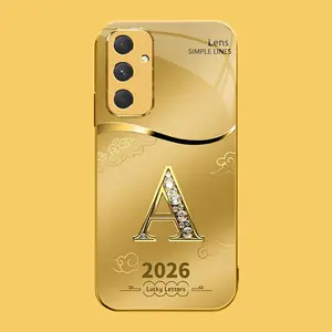 Suitable for [Galaxy A54] high-end phone case🤩，choose from 26 letters of the English alphabet, each with an exquisite auspicious cloud pattern to bring you good luck YM99
