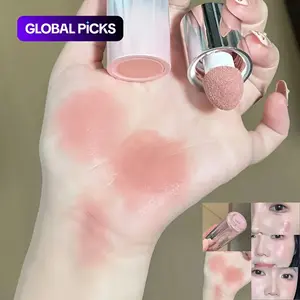 HERORANGE Liquid Blush Stick Rouge with sponge tip, Lip cheek tint, suitable for lips and cheeks, waterproof and long-lasting, color correcting, suitable for all skin tones, with a brightening effect, a birthday or Valentine's Day gift, makeup