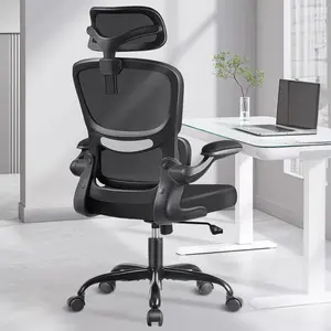 Ergonomic Office Chair, High Back Mesh Desk Chair with Lumbar Support and Adjustable Headrest, Computer Gaming Chair, Executive Swivel Chair for Home Office
