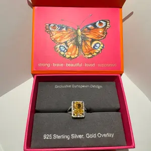 Exquisite Yellow Cocktail Ring