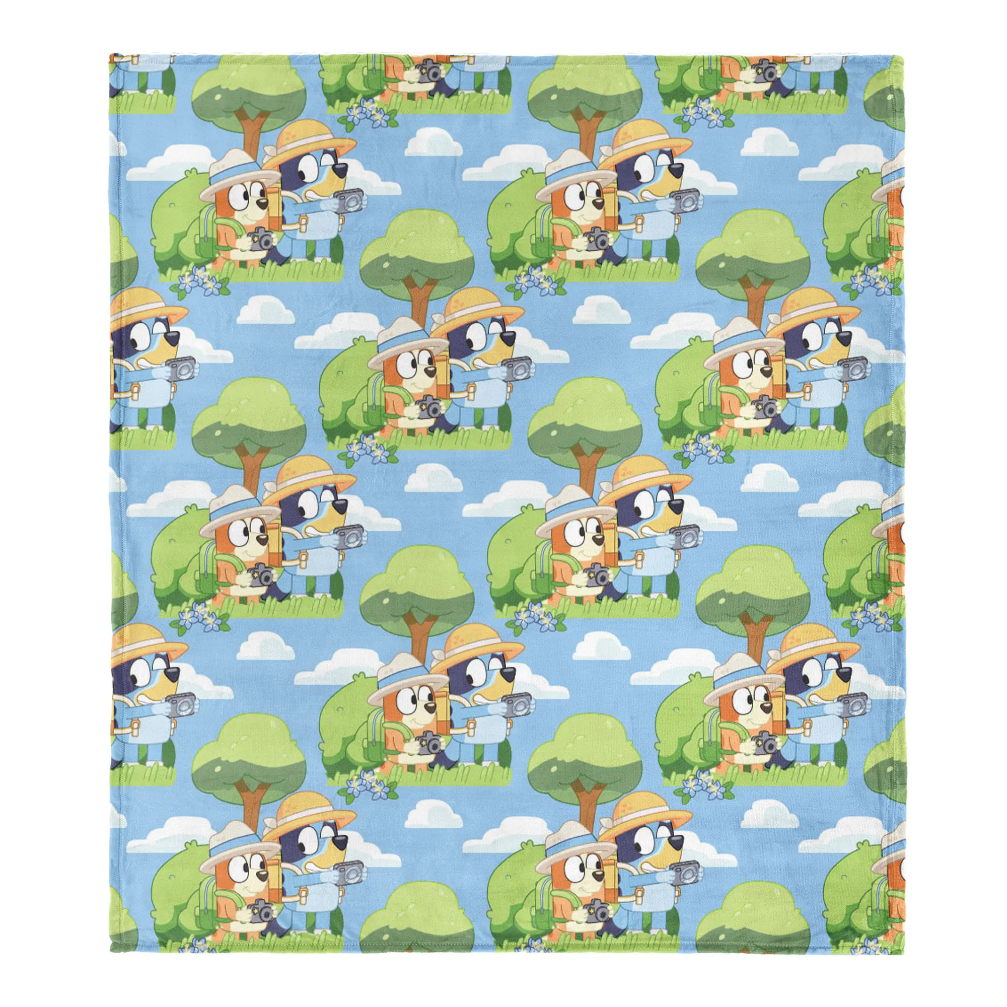 The Northwest Group Bluey Cloud Throw Blanket 60x70 in, Super Soft Cozy Kids’ Cartoon Character Blanket for Bed, Sofa, Couch, Bedroom Decor and Travel