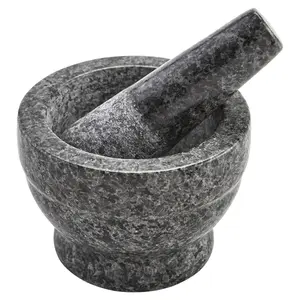 Mortar pestle, Small Polished Mortar and Pestle, 3.75”, Granite, Solid Stone Grinder Bowl, Herb Crusher, Spice Grinder, Make Fresh Guacamole at Home