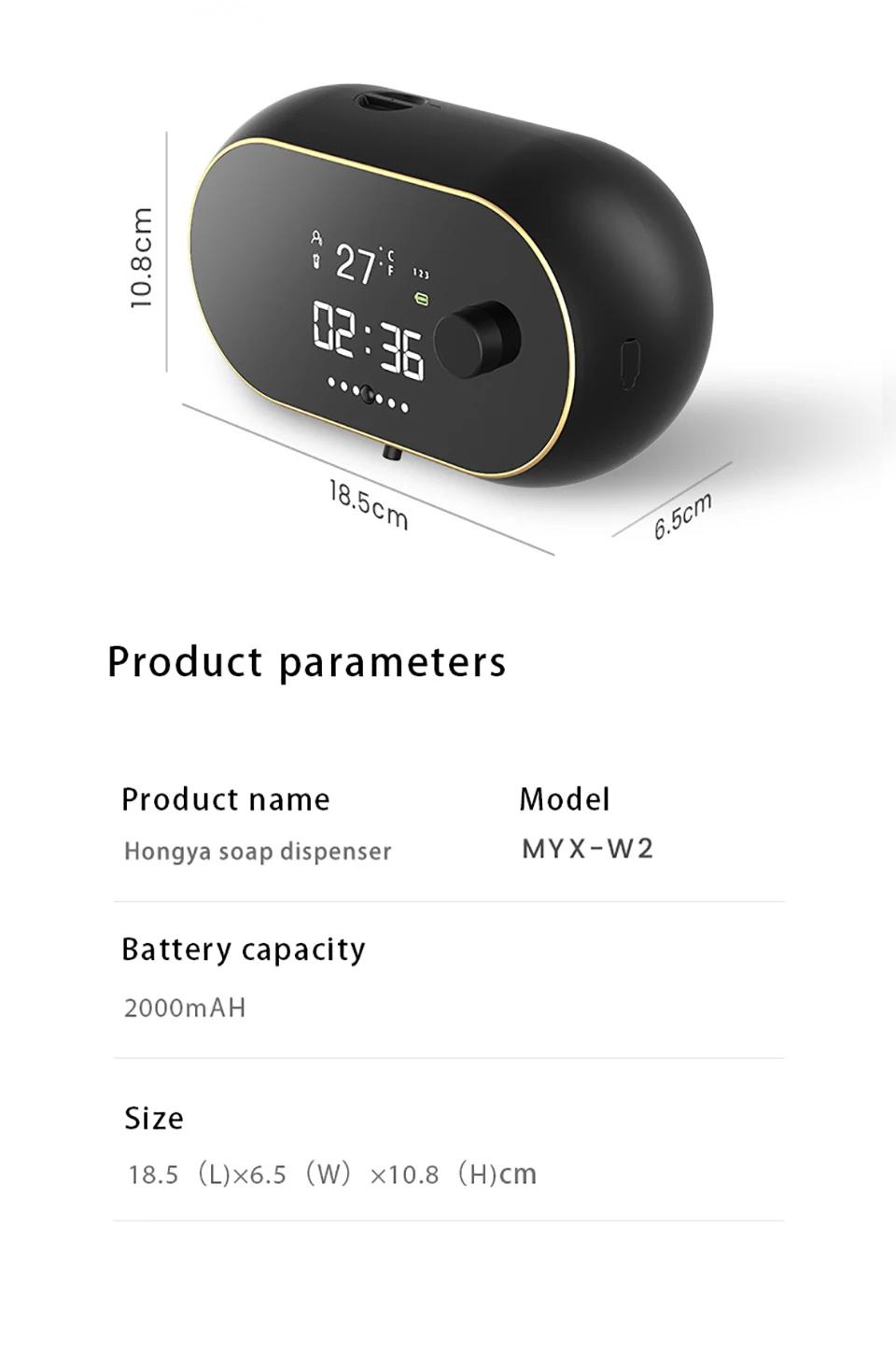 Automatic Soap Dispenser Foam Bathroom - Wall Mount Rechargeable Touchless Adjustable Smart Electric Dispenser with Clock/March Madness/Spring Break - Hygienic Solution for Kitchen/Bathroom