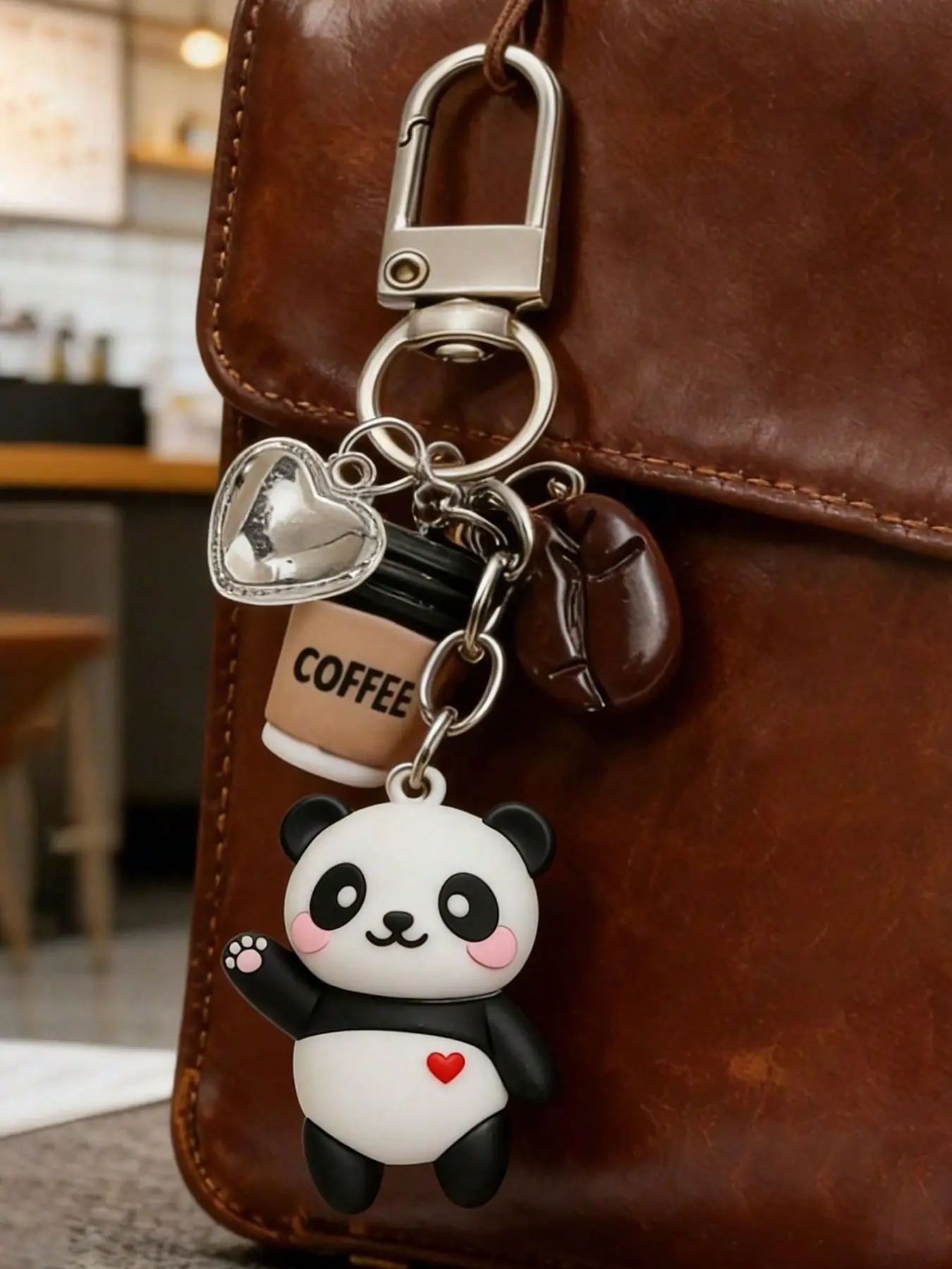 Cute Panda Keychain Bag Charm, Keychain for Bags, Cute Keychain Accessory, Mini Resin Material, Elegant Chain Print, Perfect Gift for Birthday and Holidays, Ideal for Women