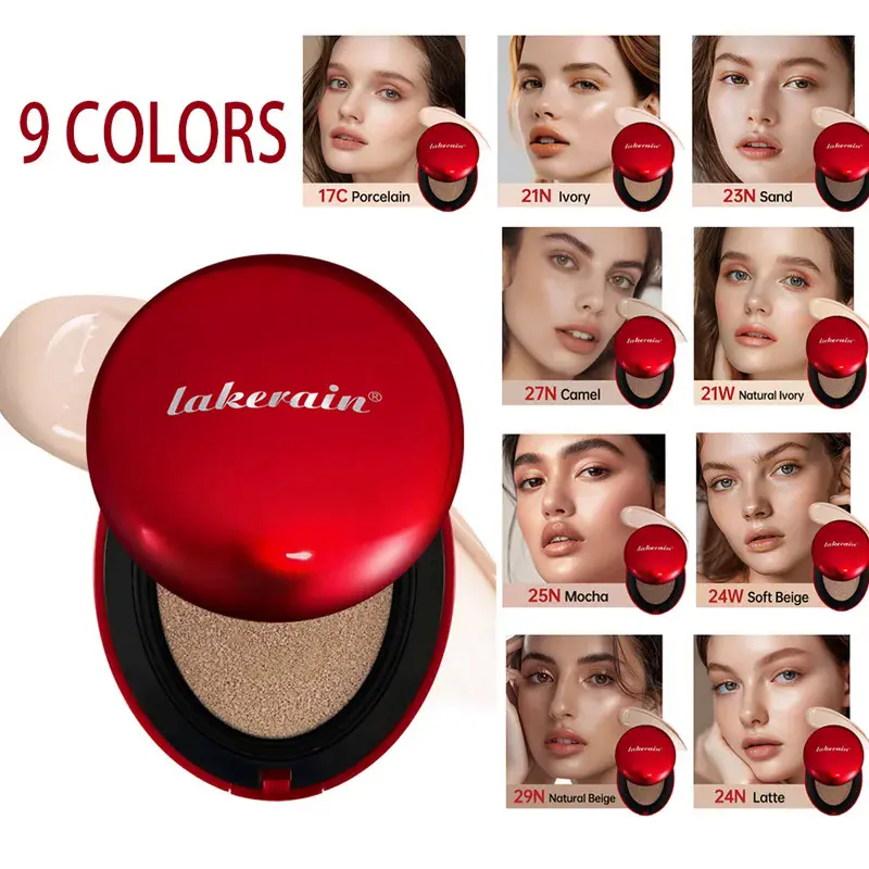 Semi-Matte Waterproof Compact Cushion Foundation (18g) with Puff - Full Buildable Coverage, 72-Hour Long-Lasting Wear, Hydrating, Sun Protection, Light Texture, Evens Skin Tone, Moisturizing, Multiple Shades, Beauty Makeup Cosmetic