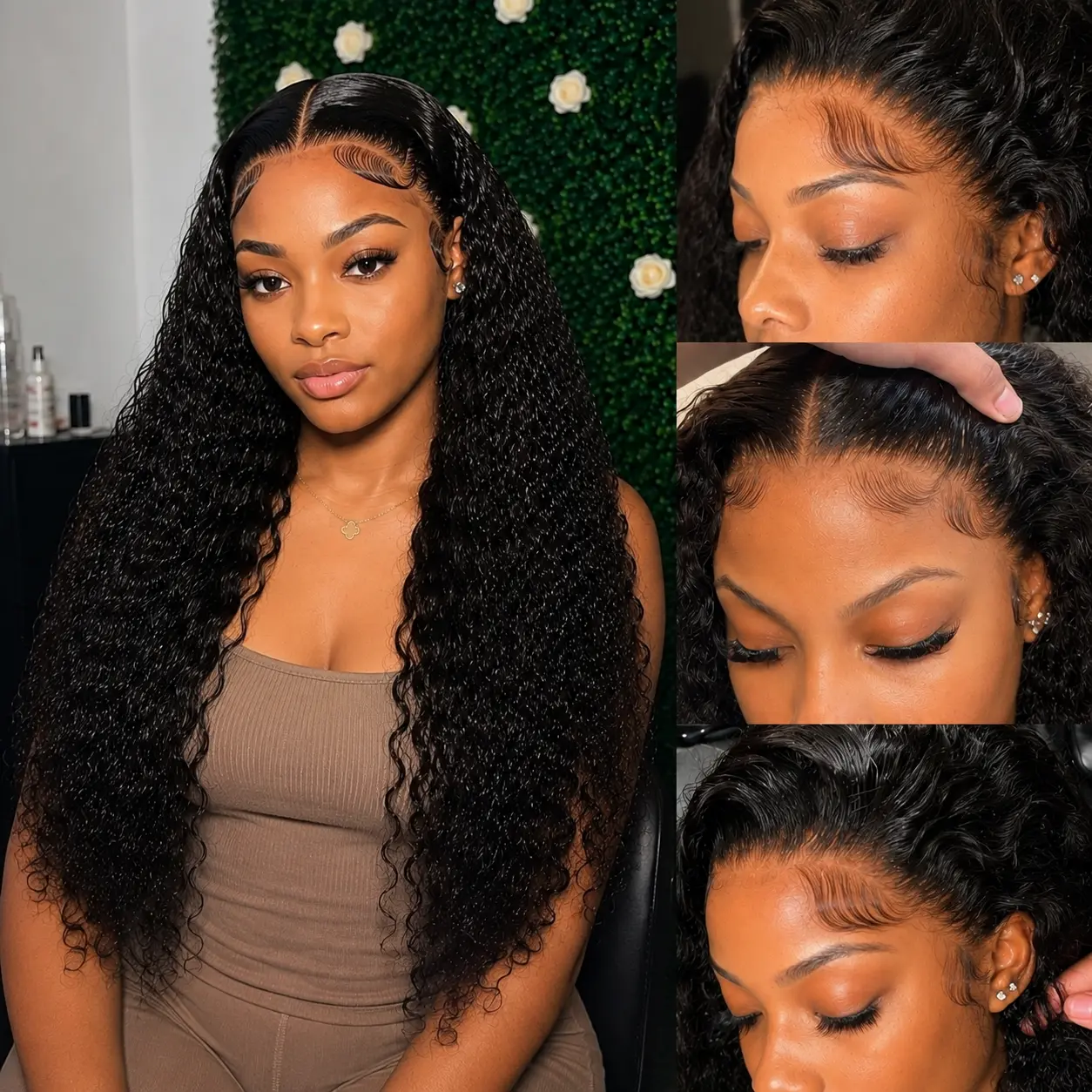 WenYan 12A 13x4 Lace Frontal Wig - 200% Density Deep Wave Burmese Human Hair, 20-28 in Natural Black, Soft Bouncy Layered Puff Curly Headband, Soft Locs, Onime Hair for Daily Use, Limited  20-28 Inch