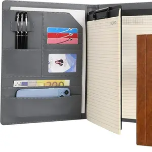Wason Portfolio Case Leather PU A4 with Clipboard Notepad Forms Holders Document Writing File - Interview Planner Meeting Lecture Organizer for Man and Woman