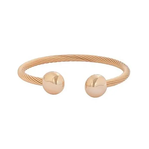 Stately Steel Twisted Cable Wire Open Bangle