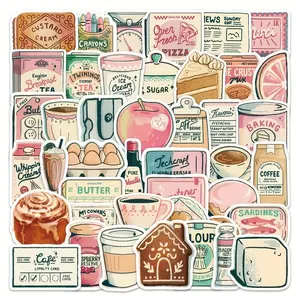 60pcs Açaí Color Small Item Stickers, Graffiti Snack Box Decals High-Quality, Perfect for Packaging and Decoration