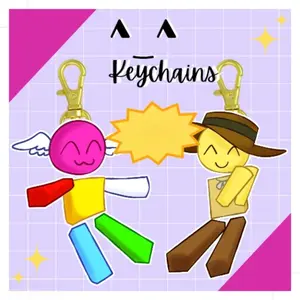 Roblox Happy World With Happy People Acrylic Keychains - Roblox Cute Acrylic Cartoon Keychain, Funny Meme Character Charm for Keys, Bags, Backpack, Durable Gift for Fans & Collectors