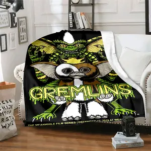 Gremlins 01 patterned printed blanket, a blanket for the living room, bedroom, office and lunch break, a portable blanket suitable for all four seasons, a holiday gift for family and friends, and a Christmas de