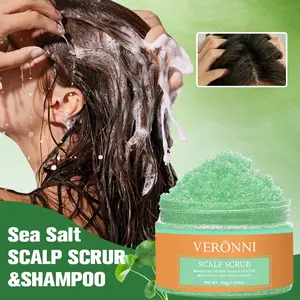 Veronni Sea Salt Scalp Scrub Shampoo, Deep Cleaning Anti-Dandruff Oil Control, Gentle Exfoliating, Soothes Itchy Scalp, Plant Extracts