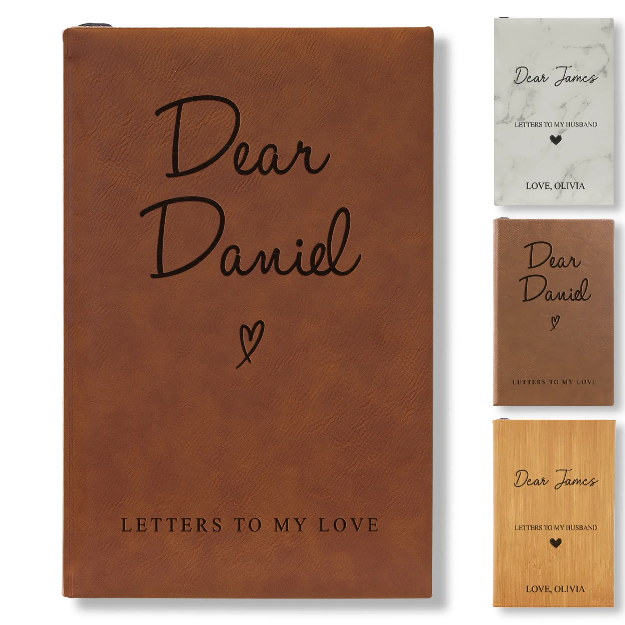On The Rox Personalized Love Letter Journal - Letters to My Husband - Thoughtful Valentine’s Gift - Elegant Leatherette Keepsake Notebook for Love