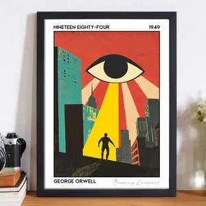 1984 Book Poster - George Orwell Dystopia Art Print Premium 210gsm Gift for Readers Poster Unframed, Wall Art Decor
