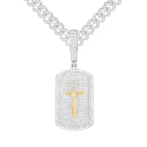 【#P649】UCCIYO 18K Gold-Plated Jesus Pendant with Lab-Grown Moissanite S925 Sterling Silver Synthetic Moissanite Pendant Necklace for Women Men Hip Hop Jewelry Gift