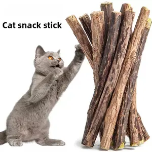 10pack 8-12mmCat Toy Wooden Silvervine Stick Natural Catnip Molar Chew Stick Interactive Teaser Wand for Kitten Puppy Self-Play Bite-Resistant Dental Care Toy for Indoor Cats Pet Chew Toys