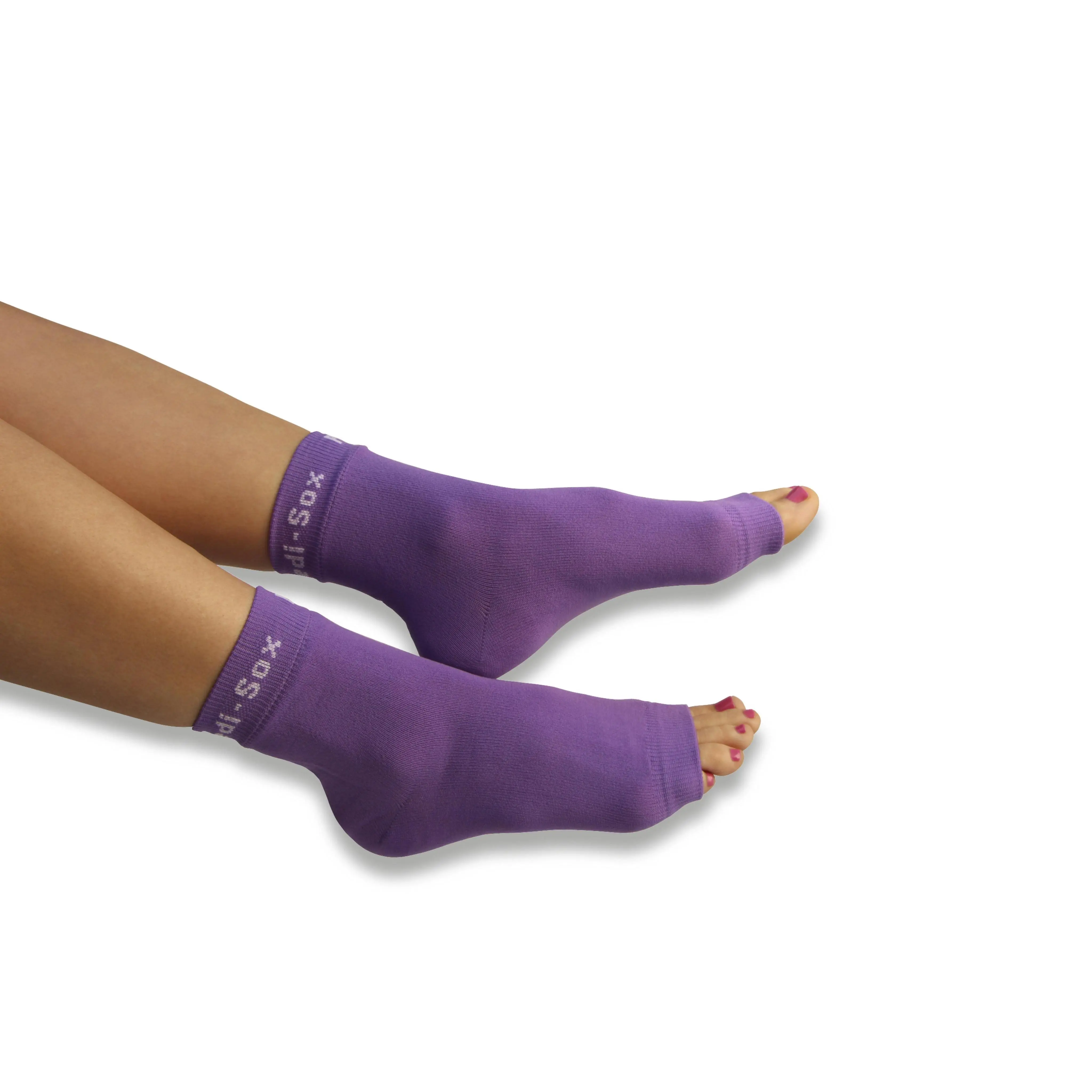 Original Pedi-Sox® Open-Toe Lite-Weight Plain Acrylic Nylon Pedicure Socks for Adults - Super Stretchy, Comfortable, Luxury, Flip-Flops Use, SPA Use, Violet Color