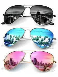 3 Pairs Vintage Classic Sunglasses, Unisex Driving Polarized Lenses, UV Protection, S24 Classic Style Eyewear, Perfect for Men and Women, Summer Sunglasses
