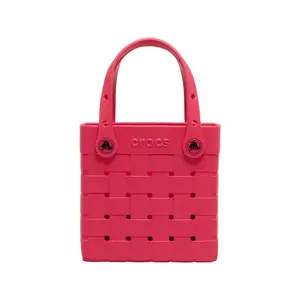 Crocs Classic Small Woven Tote Bag, Cute Shoulder Bag, Accessorize with Bag Charms and Jibbitz Charms