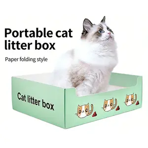 20 disposable diaper pads+2 randomly colored cat litter basins, deodorized, thickened, strong water absorption, easy to clean, easy to store, suitable for Teddy, Bibear, corgi, English short, American short diaper care pads, convenient to carry