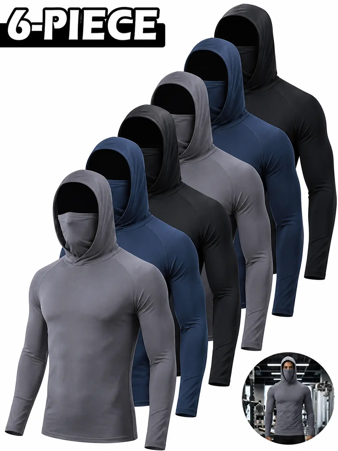 Men's Sun Protection Hoodie Long Sleeve Work Shirts Camisas para Hombres de Trabajo