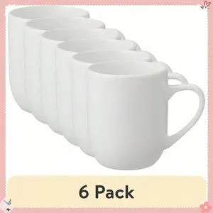 (6 Pack) Glazed White Stoneware 12 - Ounces Mug