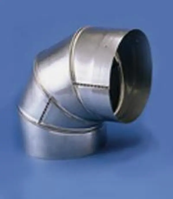 Selkirk Corporation 4914 304-Alloy Stainless Steel 9in Diameter Elbow Joint, Heat-fab 90-Degree Non-Adjustable Sectioned Elbow for Pipe Systems, Tight Locking Design
