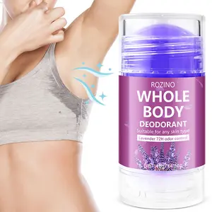 Rozino Whole Body Deodorant Lavender Scent 72H Odor Control Essential Perfume Stick for Summer Comfortable & Effective for All Skin Types
