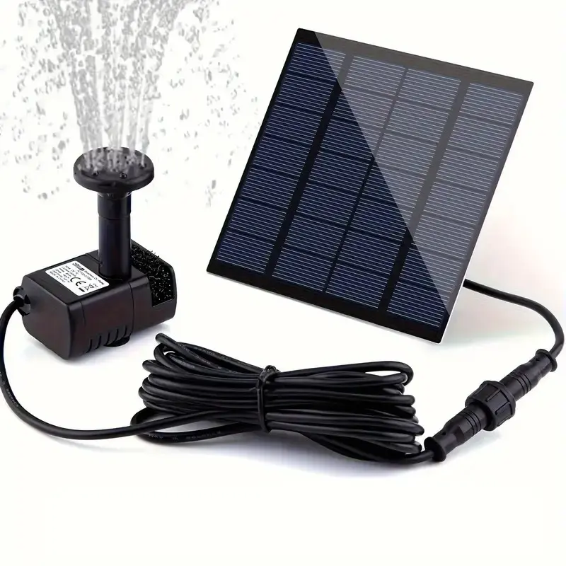 Solar Water Pump - Square Style 1.5W, Garden Pond Fountain Sprinkler Solar Panel, Equipped with 6 Sprinklers, Suitable for Swimming Pool, Bird Bath, Garden Decoration, DIY Solar Fountain, Garden Fountains, Solar Powered Fountain