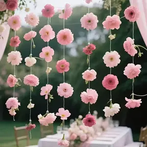 10pcs Flower Waterfall Set, DIY Artificial Flowers with Clear Fishing Line, Artificial Hanging Flowers, Wedding Party Decor, Valentine's Day, Birthday Room Decoration