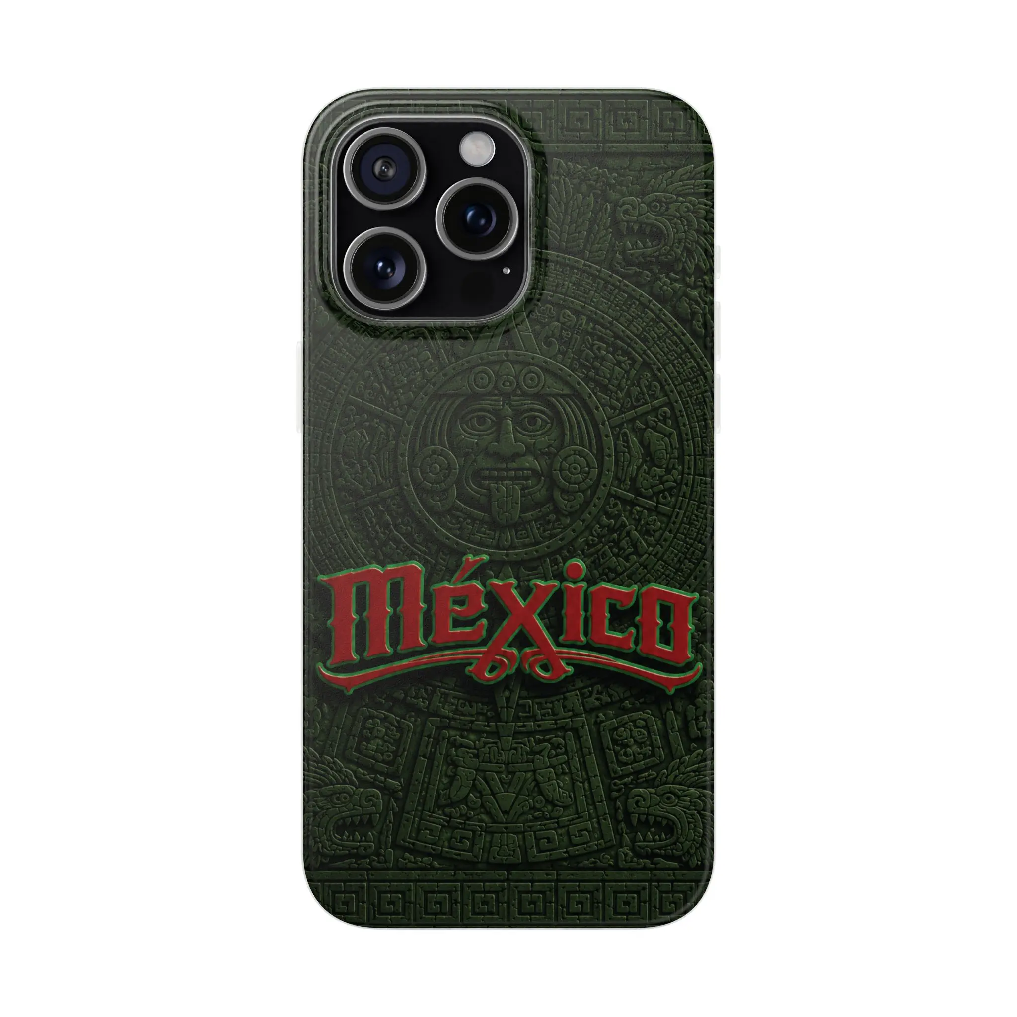 Aztec Calendar Motif Smartphone Case - Skinny Slim Fit Flexible TPU Casing, Durable Embossed Stone Design, Impact Resistant, Precise Cutouts, Lightweight Wireless-Friendly Cellphone Protection Accessory, Accessories, Printing