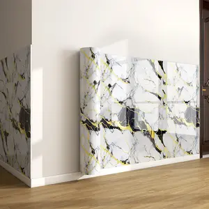 Self-Adhesive Waterproof Tile Wall Stickers, Moisture Resistant & Moldproof, Thickened for TV Background Decoration, Marble Backsplash Wallpaper